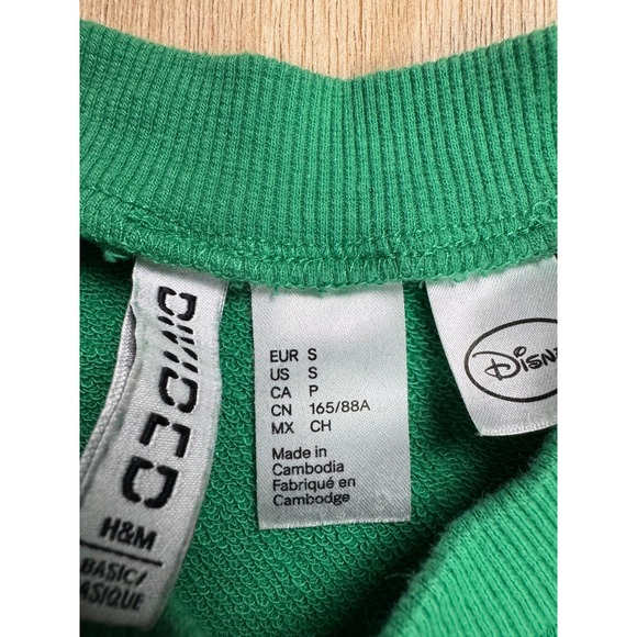 H&M Divided Disney‎ Mickey Mouse Green Sweatshirt Women's Size S - Picture 5 of 9